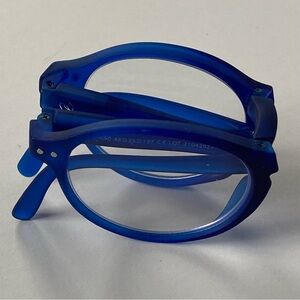 Folding Reading Glasses 1.50 Sweden Perspektiv Ocean Blue Foldable EUC Grippy